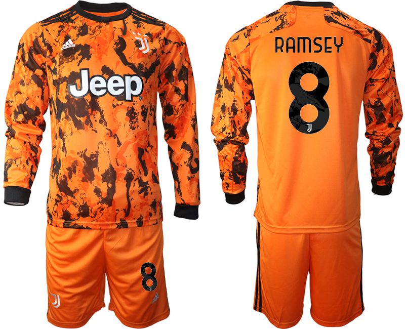 Men 2020-2021 club Juventus away long sleeves #8 orange Soccer Jerseys